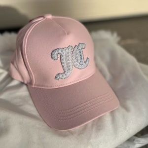 Juicy Couture Rhinestone Embroidered Hat Baby Pink New With Tags